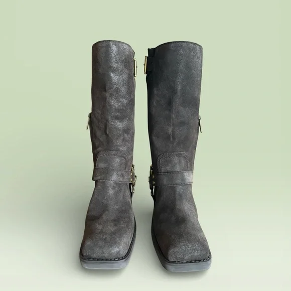Michael Kors Brown Suede Moto Boots - Picture 2 of 9